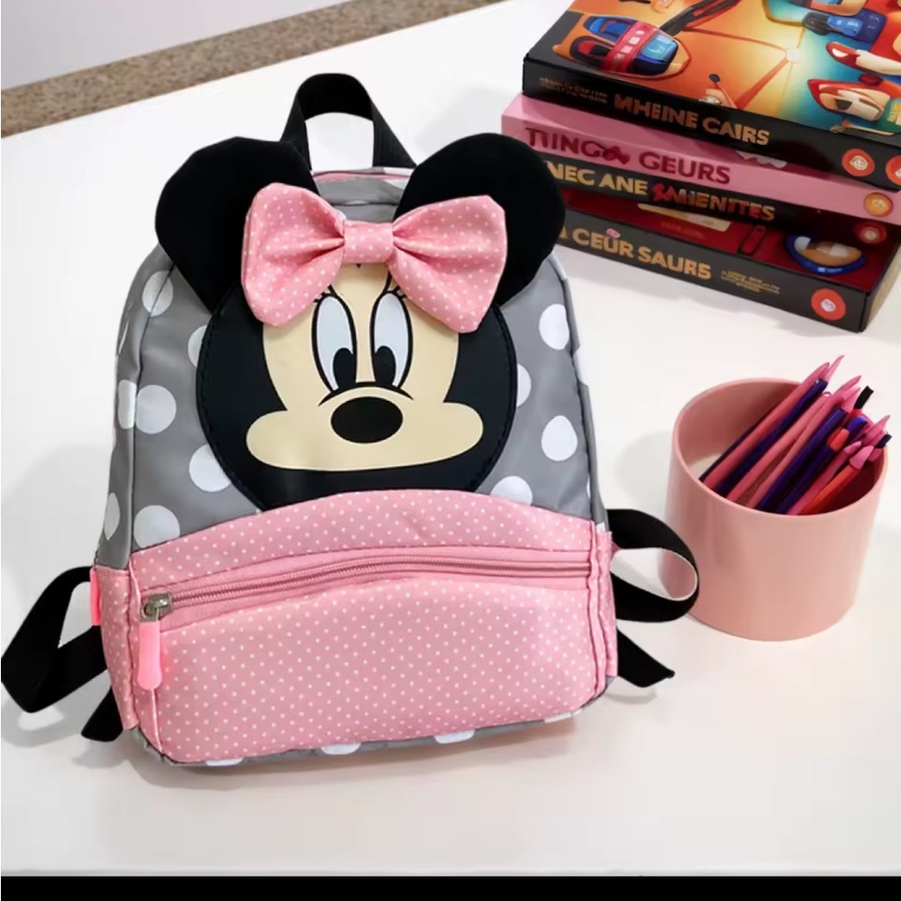 Disney Minnie Mouse Polka Dot Backpack - Pink and Black
